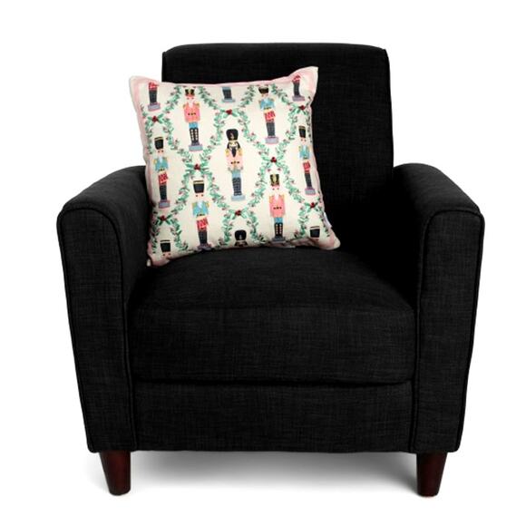 Lillian August Embroidered NUTCRACKER Pillow18x18 Pinkmas Holiday Decor NEW - Picture 2 of 12